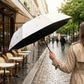 Heart Print Compact Folding Umbrella with Automatic Open Wind Resistant Frame and Wrist Strap