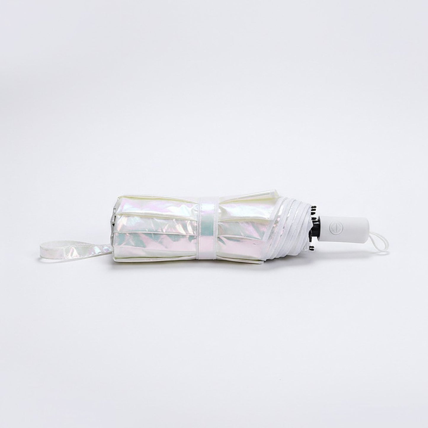 Iridescent Clear Dome Umbrella with Wind Resistant Frame and Curved Handle Design