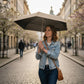 Two Tone Compact Folding Umbrella with Automatic Open and Wind Resistant Frame