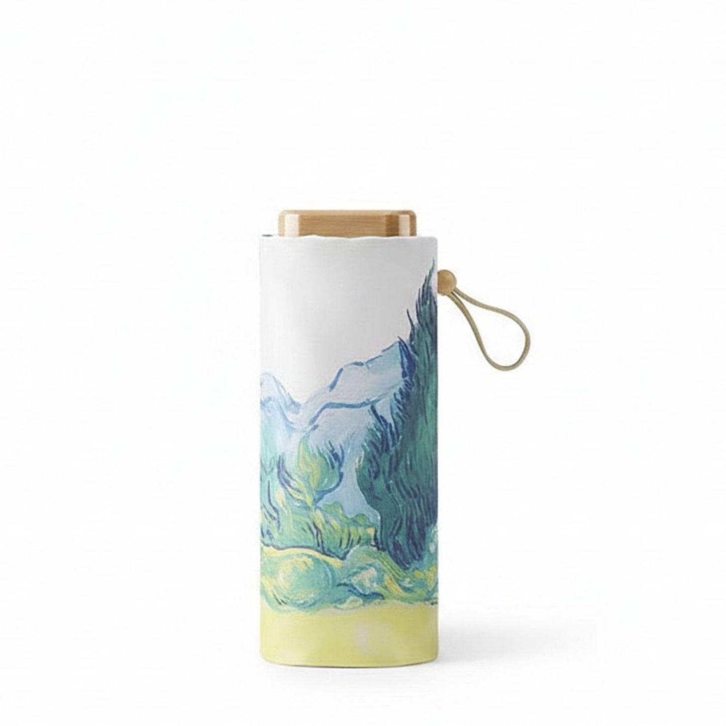 Floral Print Compact Folding Umbrella with Automatic Open and Wind Resistant Frame