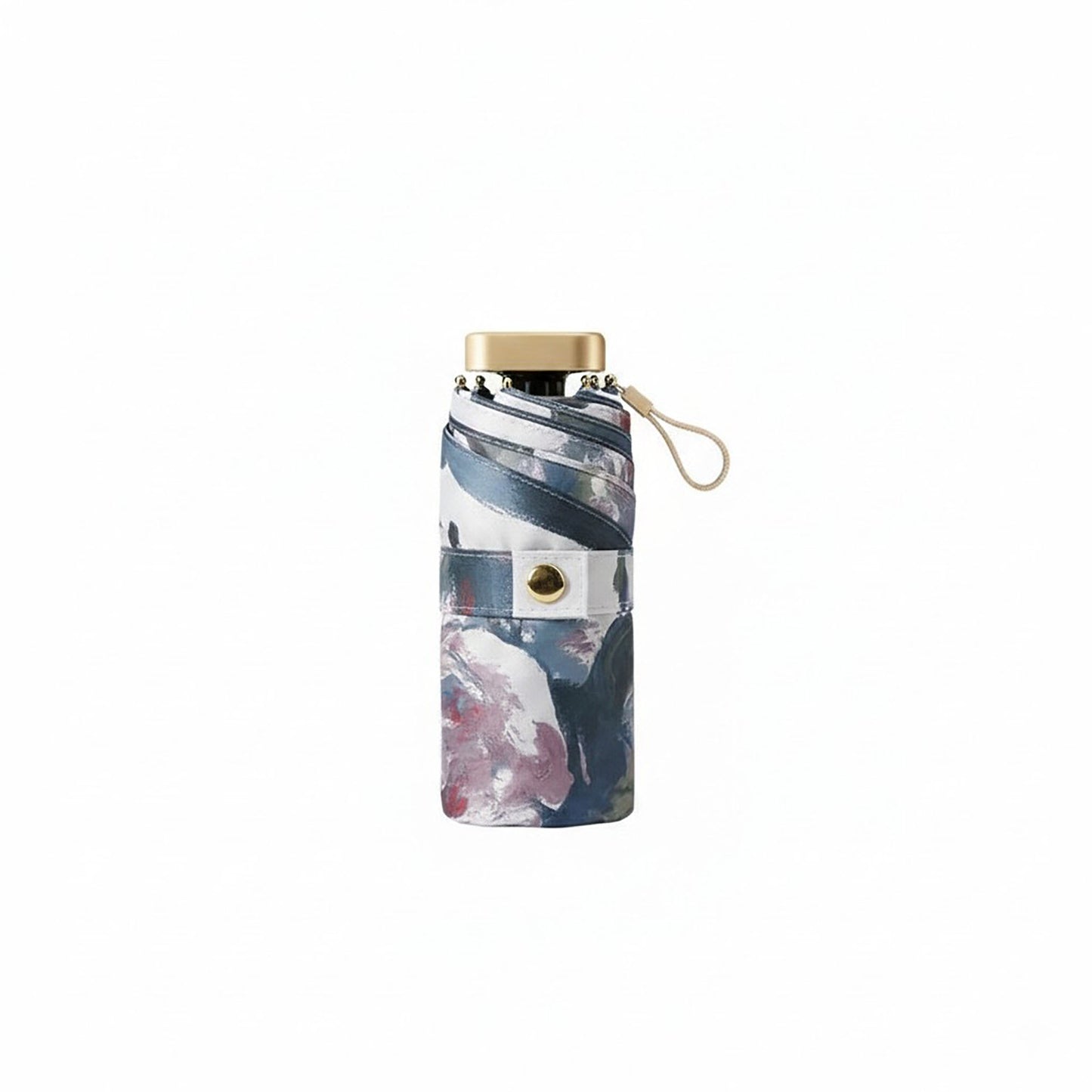Floral Print Compact Folding Umbrella with Automatic Open and Wind Resistant Frame