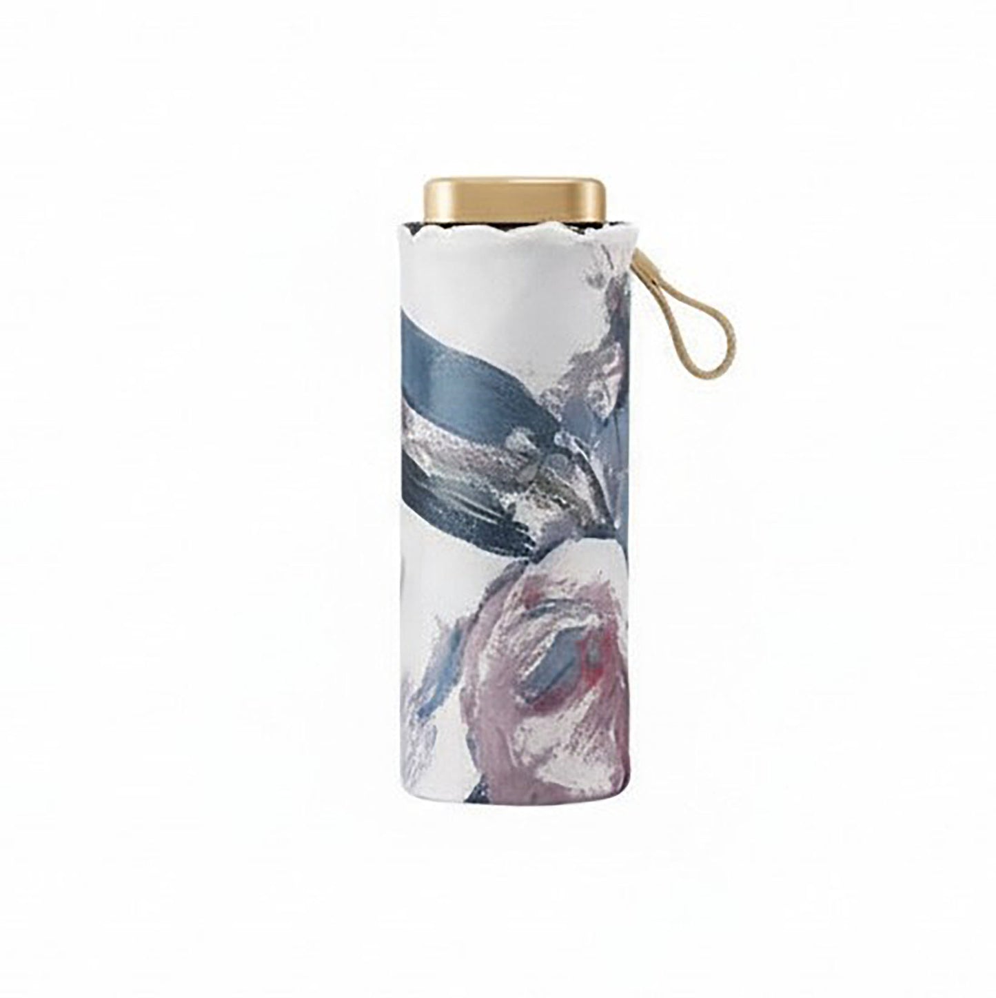 Floral Print Compact Folding Umbrella with Automatic Open and Wind Resistant Frame