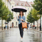 Peach Print Compact Folding Umbrella with Automatic Open and Wind Resistant Frame