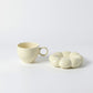 Sculpted Bubble Base Ceramic Coffee Mug with Matching Saucer