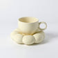 Sculpted Bubble Base Ceramic Coffee Mug with Matching Saucer