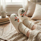 Sherpa Lined Closed Toe Slippers with Floral Embroidery