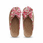 Woven Indoor Slippers with Floral Bow Detail