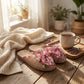 Woven Indoor Slippers with Floral Bow Detail