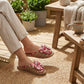 Woven Indoor Slippers with Floral Bow Detail