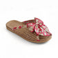 Woven Indoor Slippers with Floral Bow Detail