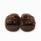 Leopard Faux Fur Slide Slippers with Plush Footbed