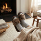 Leopard Faux Fur Slide Slippers with Plush Footbed
