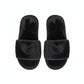 Plush Heart Detail Slide Slippers with Cushioned Sole