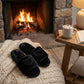 Plush Heart Detail Slide Slippers with Cushioned Sole