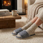 Plush Heart Detail Slide Slippers with Cushioned Sole