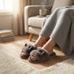 Plush Slide Slippers with 3D Animal Ear Detail