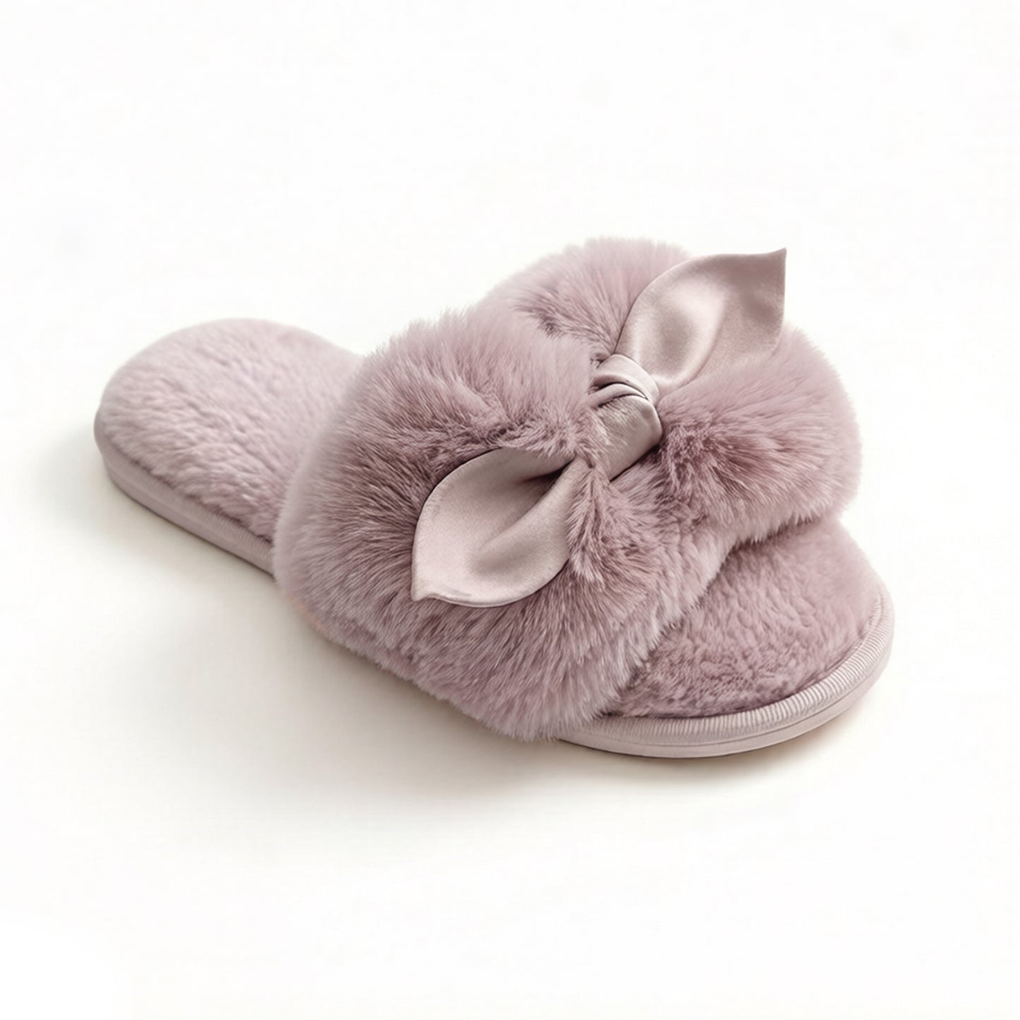 Plush Slide Slippers with 3D Animal Ear Detail
