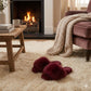 Plush Faux Fur Slide Slippers with Fluffy Strap