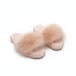 Plush Faux Fur Slide Slippers with Fluffy Strap