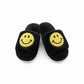 Plush Slide Slippers with Smiley Graphic Detail