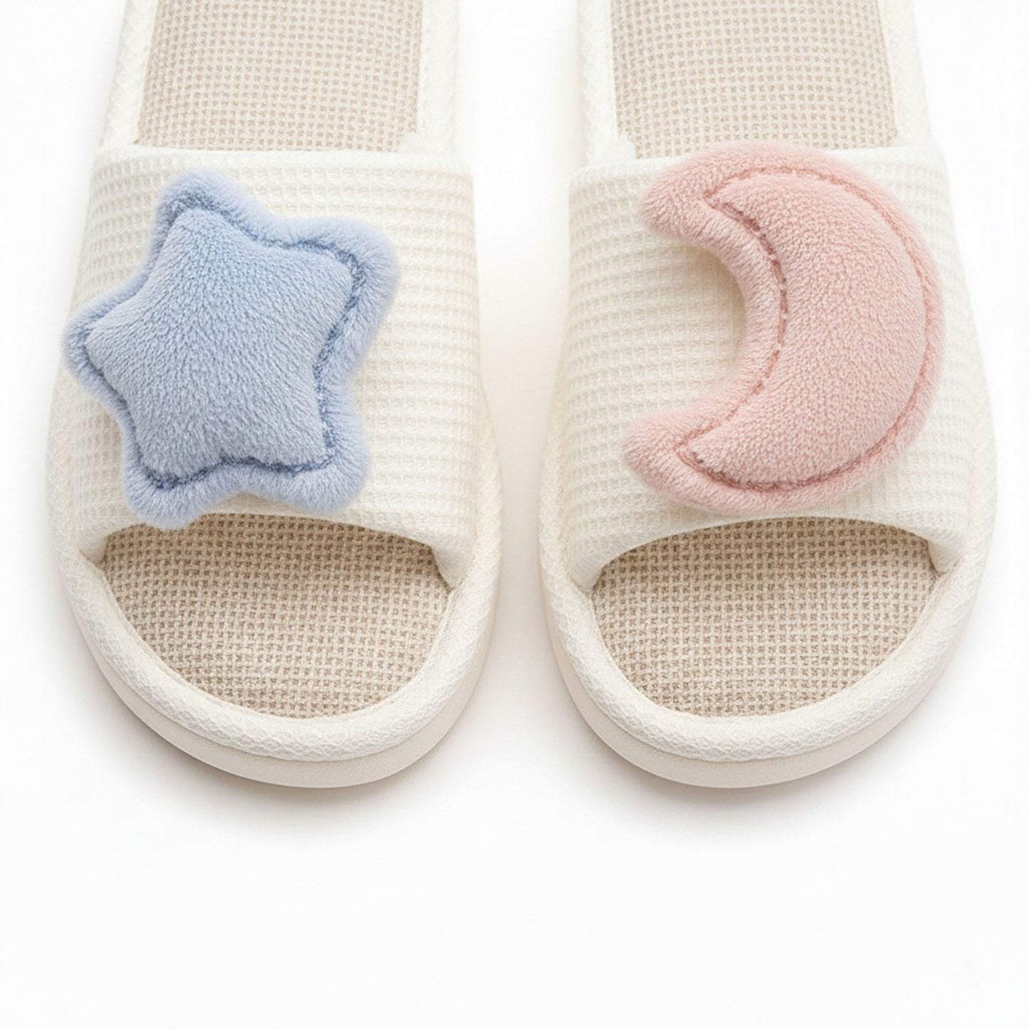 Indoor Slide Slippers with Star and Moon Detail