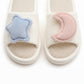 Indoor Slide Slippers with Star and Moon Detail