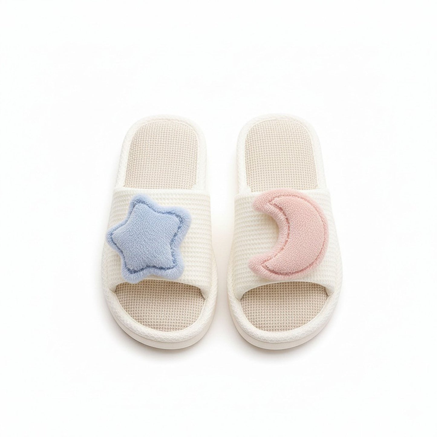 Indoor Slide Slippers with Star and Moon Detail