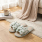 Indoor Slide Slippers with Heart Print Bow Detail