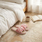 Indoor Slide Slippers with Heart Print Bow Detail
