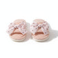 Plush Indoor Slide Slippers with Heart Bow Detail
