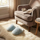 Faux Fur Indoor Slide Slippers with Plush Strap