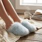 Faux Fur Indoor Slide Slippers with Plush Strap