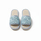Sequin Indoor Slide Slippers with Cushioned Sole and Breathable Woven Footbed