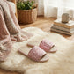 Sequin Indoor Slide Slippers with Cushioned Sole and Breathable Woven Footbed