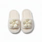 Plush Indoor Slide Slippers with 3D Floral Detail and Cushioned Sole Design