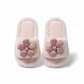 Plush Indoor Slide Slippers with 3D Floral Detail and Cushioned Sole Design