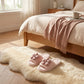 Plush Indoor Slide Slippers with 3D Floral Detail and Cushioned Sole Design