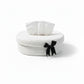 Oval Storage Basket with Lid Tissue Opening Decorative Rope Design and Bow Accent