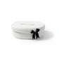 Oval Storage Basket with Lid Tissue Opening Decorative Rope Design and Bow Accent