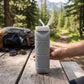 Collapsible Silicone Water Bottle with Straw Leak Resistant Folding Design and Compact Travel Size