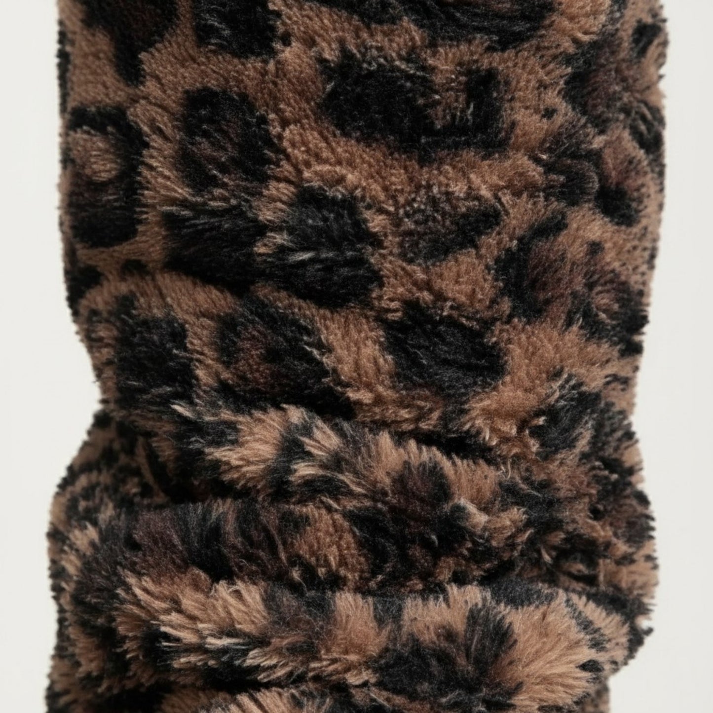 Leopard Print Plush Leg Warmers, Soft Faux Fur Slouchy Boot Covers for Cozy Layered Styling