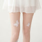 Sheer Butterfly Applique Tights, Stretch Fit Lightweight Embellished Pantyhose Stockings