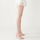 Sheer Butterfly Applique Tights, Stretch Fit Lightweight Embellished Pantyhose Stockings