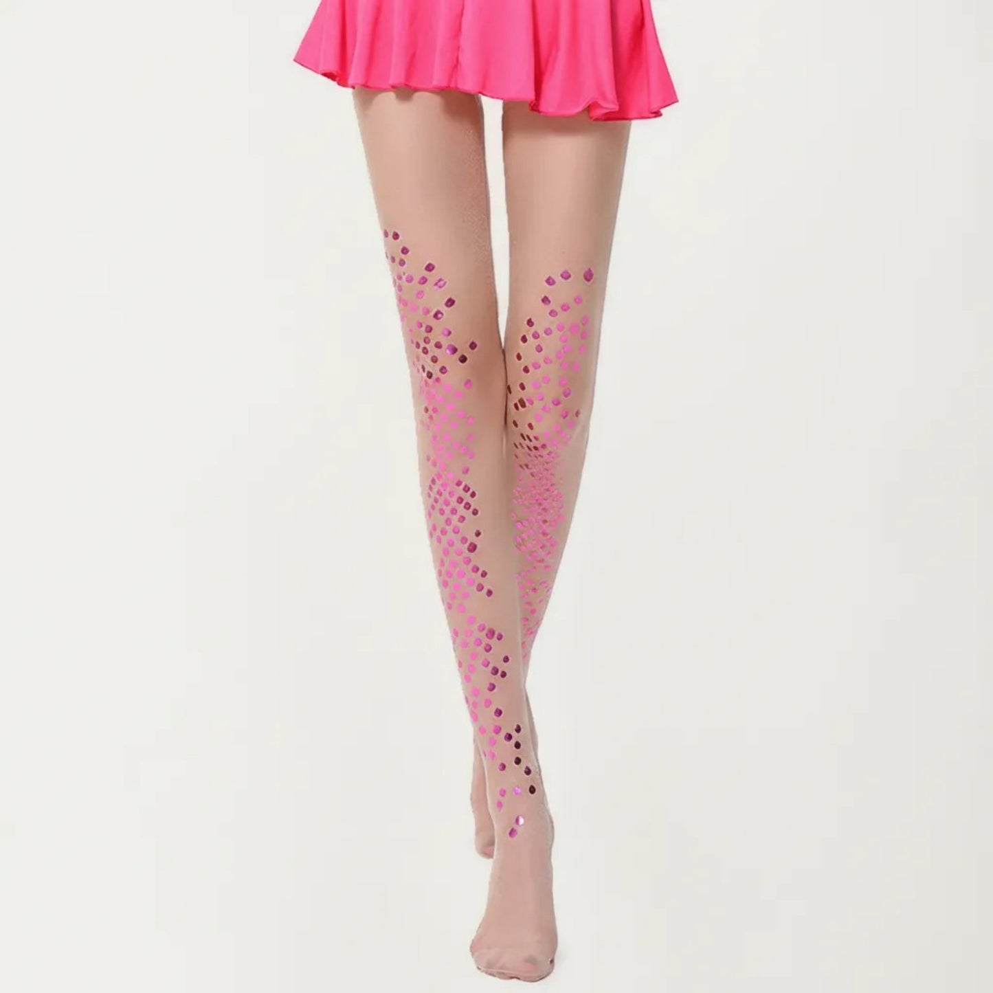 Sheer Sequin Dot Tights with Stretch Fit, Lightweight Sparkle Pantyhose Stockings