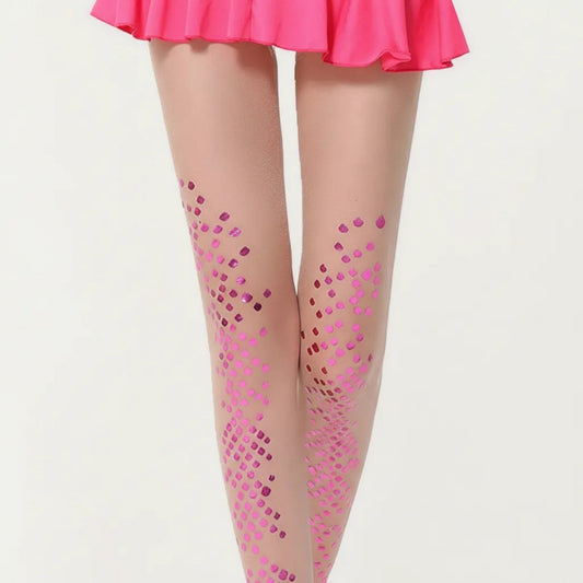 Sheer Sequin Dot Tights with Stretch Fit, Lightweight Sparkle Pantyhose Stockings