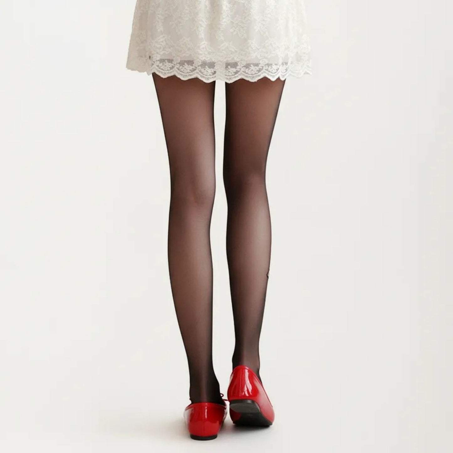 Sheer Floral Embroidered Tights with Rose Applique Detail, Stretch Lightweight Pantyhose