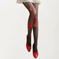 Sheer Floral Embroidered Tights with Rose Applique Detail, Stretch Lightweight Pantyhose