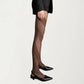 Sheer Geometric Stripe Tights with Stretch Fit, Lightweight Patterned Pantyhose Stockings