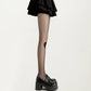 Sheer Heart Knee Patch Tights with Stretch Fit, Lightweight Pantyhose Stockings
