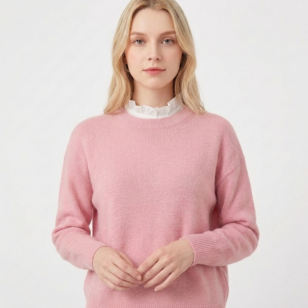 Ruffle Detachable Collar and Cuffs Set Faux Layering Accessory Button Closure Lightweight